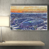 Seahawks Football Stadium Lumen Field Watercolor, Sport Art Prints Fan Gift, Canvas Prints Wall Art Decor