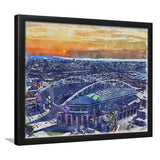 Seahawks Football Stadium Lumen Field Watercolor, Sport Prints Fan Gift, Framed Art Prints Wall Art Decor