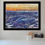 Seahawks Football Stadium Lumen Field Watercolor, Sport Prints Fan Gift, Framed Art Prints Wall Art Decor