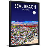 Seal Beach CA Art V1, City Art Print, Framed Art Print Wall Art Home Decor, Framed Picture