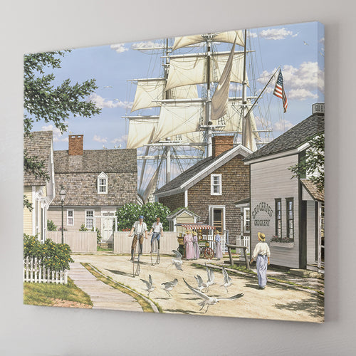 Seaport Wheelman Canvas Wall Art - Canvas Prints, Prints For Sale, Painting Canvas,Canvas On Sale