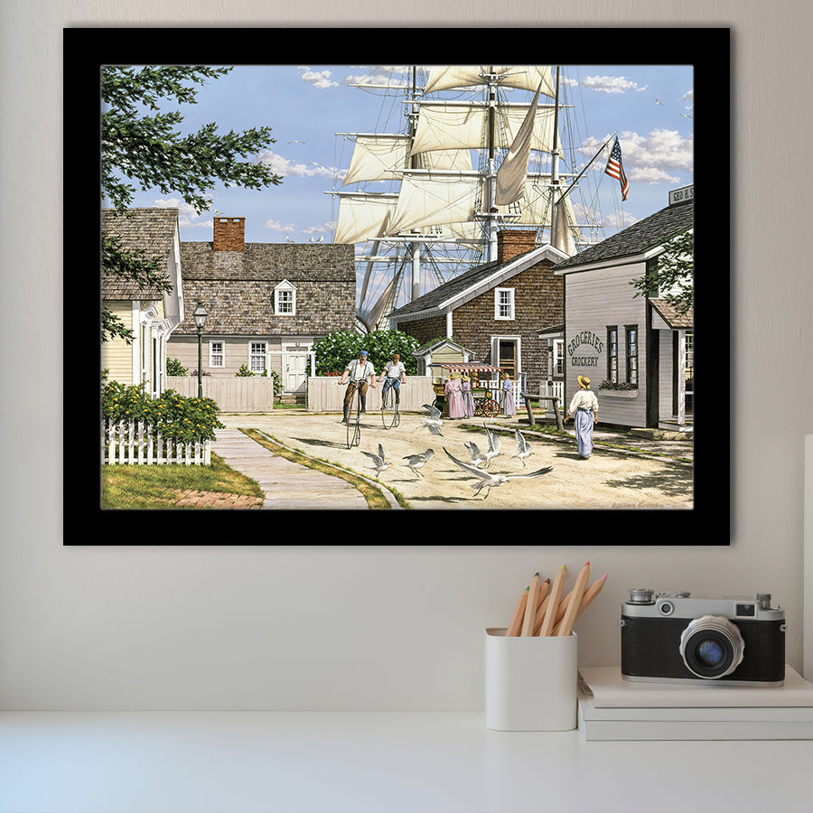 Seaport Wheelman Framed Art Prints Wall Decor - Painting Art, Framed Picture, Home Decor, For Sale