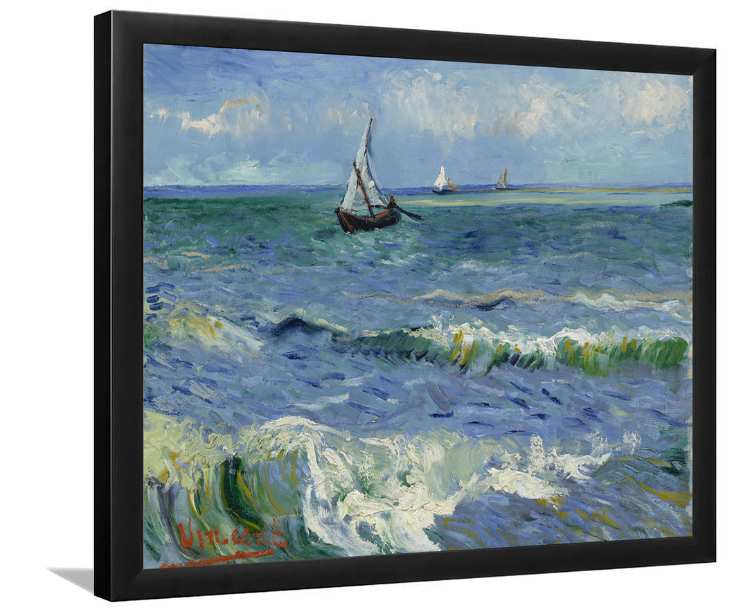 Seascape At Saintes-Maries-De-La-Mer By Vincent Van Gogh-Art Print,Canvas Art,Frame Art,Plexiglass Cover