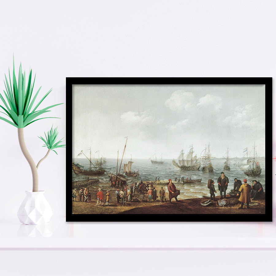Seascape By Adam Villaerts Framed Art Prints Wall Decor - Painting Art, Framed Picture, Home Decor, For Sale