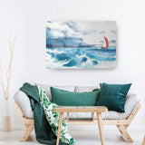 Seascape Sail Yacht Boat Waves Storm Weather  Acrylic Print - Art Prints, Acrylic Wall Art, Wall Decor, Home Decor