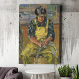 Seated Man IN Yeallow Overalls 1939 Canvas Prints Wall Art - Painting Canvas , Home Wall Decor, Prints for Sale, Painting Art