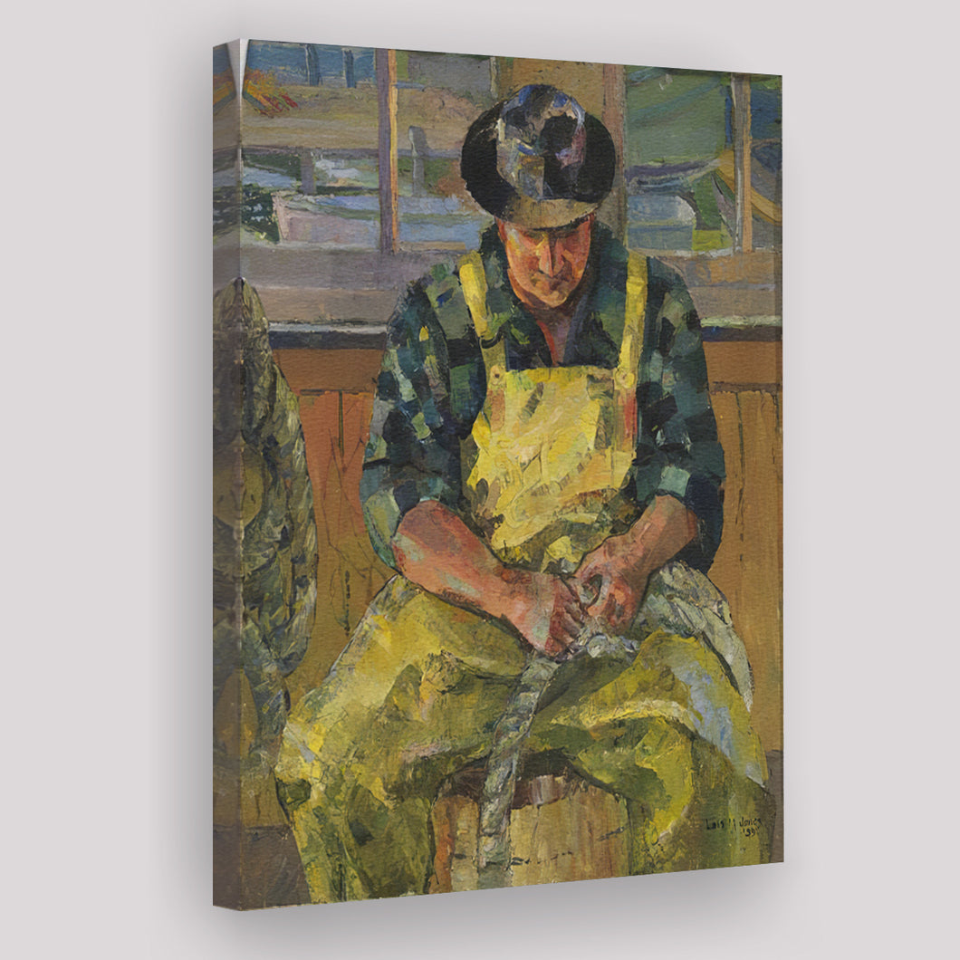 Seated Man IN Yeallow Overalls 1939 Canvas Prints Wall Art - Painting Canvas , Home Wall Decor, Prints for Sale, Painting Art