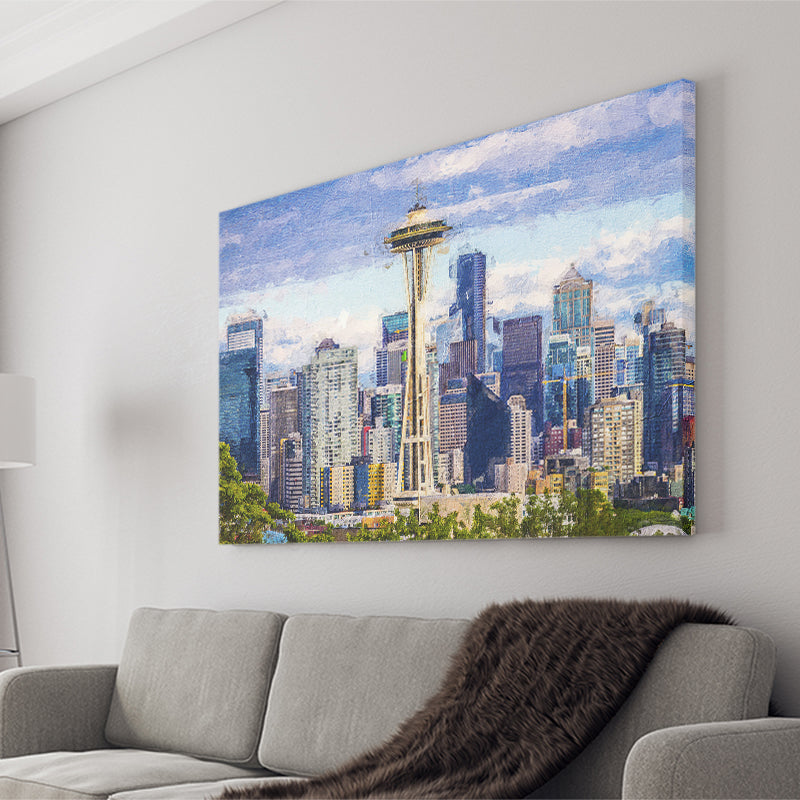 Seattle Downtown Canvas Prints Wall Art Decor - Paiting Canvas, Art Prints, Wall Decor, For Sale