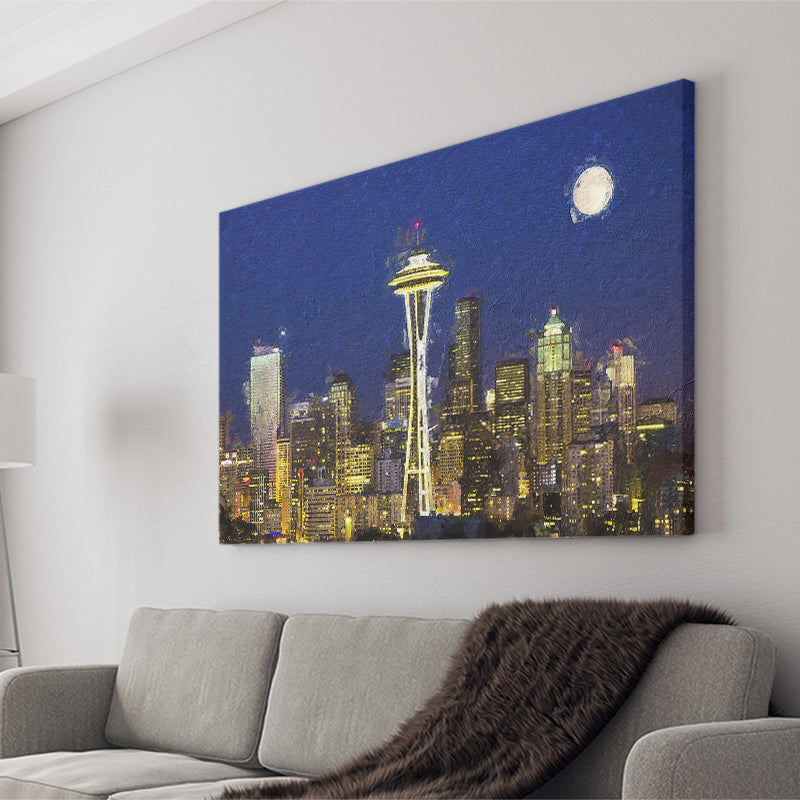 Seattle Downtown 2 Canvas Prints Wall Art Decor - Paiting Canvas, Art Prints, Wall Decor, For Sale