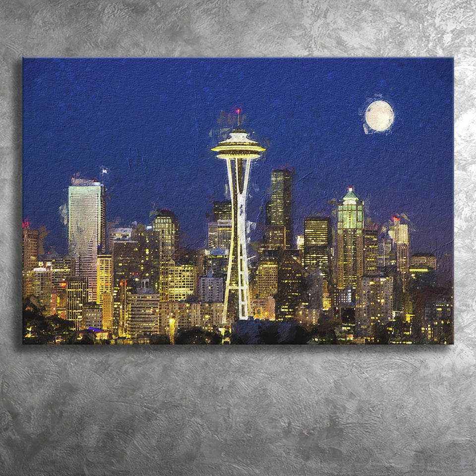 Seattle Downtown 2 Canvas Prints Wall Art Decor - Paiting Canvas, Art Prints, Wall Decor, For Sale