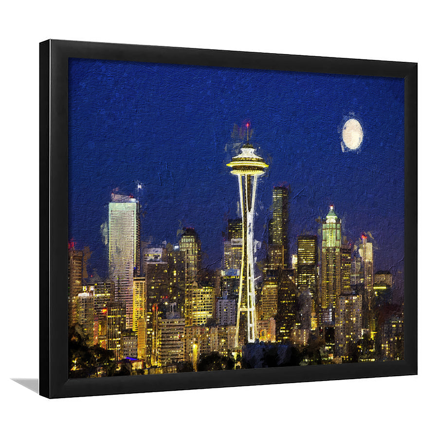 Seattle Downtown 2 Framed Art Prints Wall Decor - Painting Prints, Framed Picture, Home Decor
