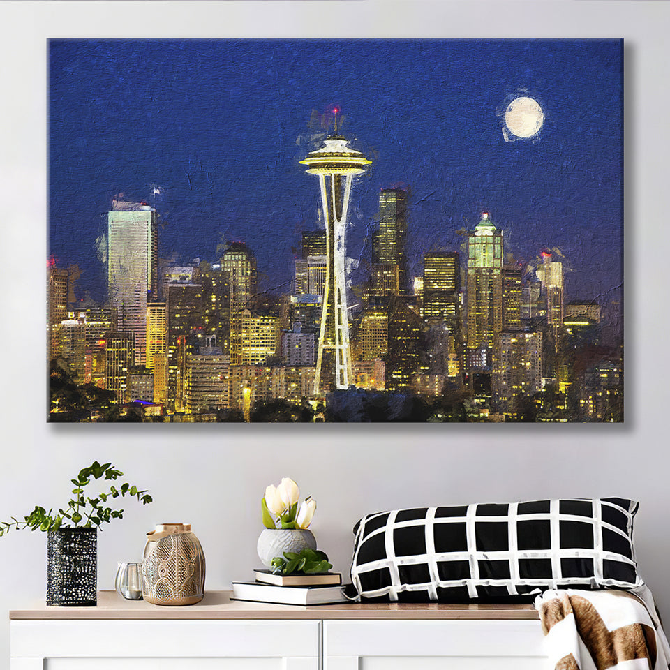 Seattle Downtown 2 Canvas Prints Wall Art Decor - Paiting Canvas, Art Prints, Wall Decor, For Sale