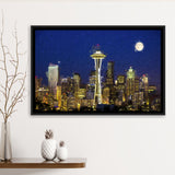 Seattle Downtown 2 Framed Canvas Prints Wall Art Decor - Paiting Canvas, Art Prints, Floating Frame