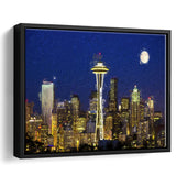 Seattle Downtown 2 Framed Canvas Prints Wall Art Decor - Paiting Canvas, Art Prints, Floating Frame