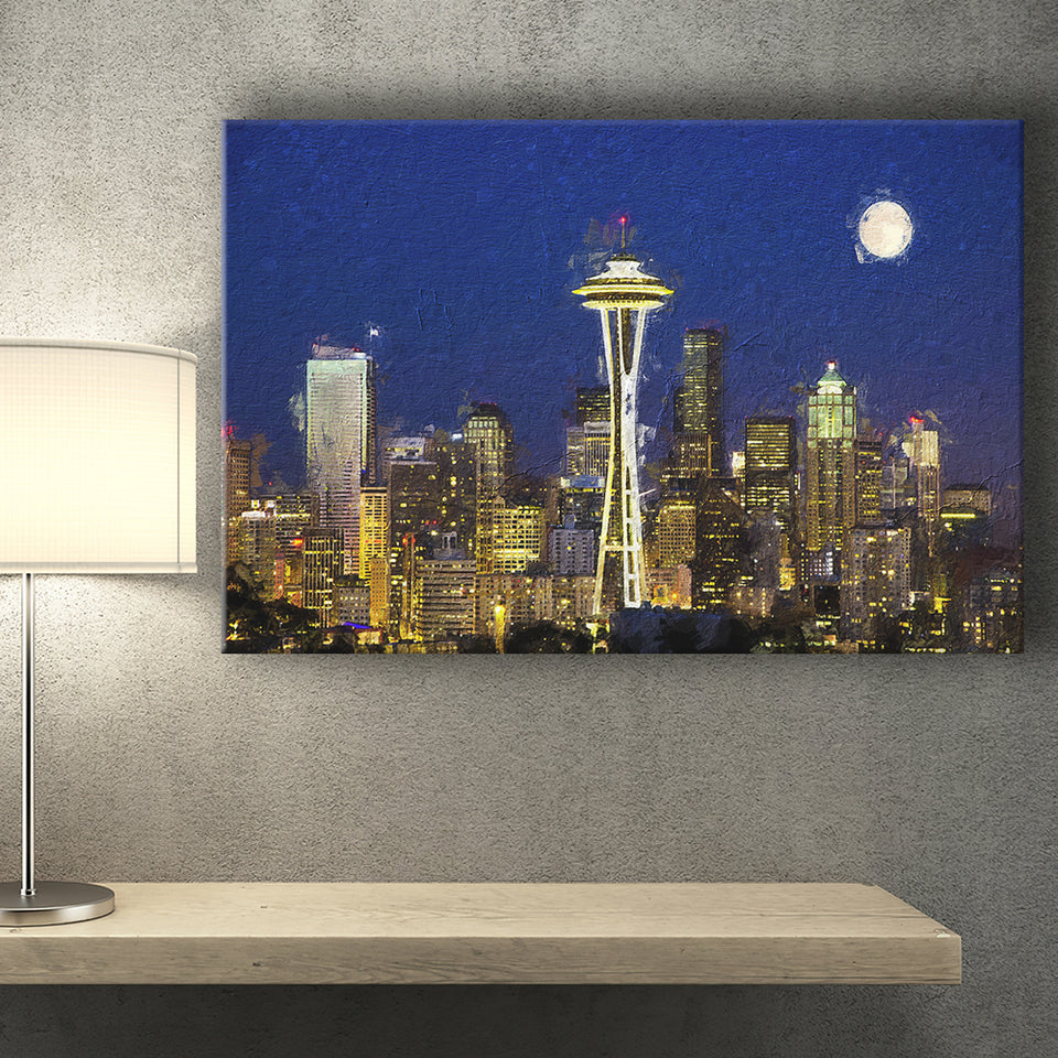 Seattle Downtown 2 Canvas Prints Wall Art Decor - Paiting Canvas, Art Prints, Wall Decor, For Sale