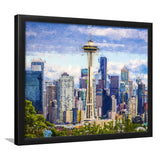 Seattle Downtown Framed Art Prints Wall Decor - Painting Prints, Framed Picture, Home Decor