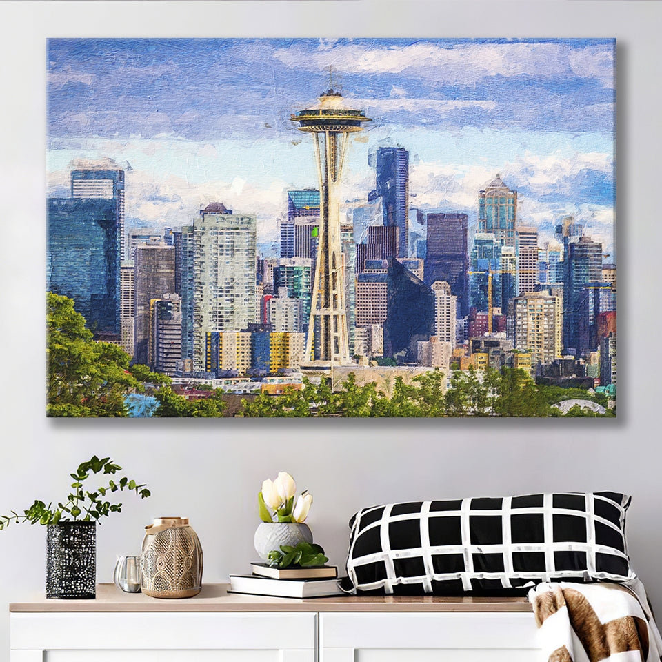 Seattle Downtown Canvas Prints Wall Art Decor - Paiting Canvas, Art Prints, Wall Decor, For Sale