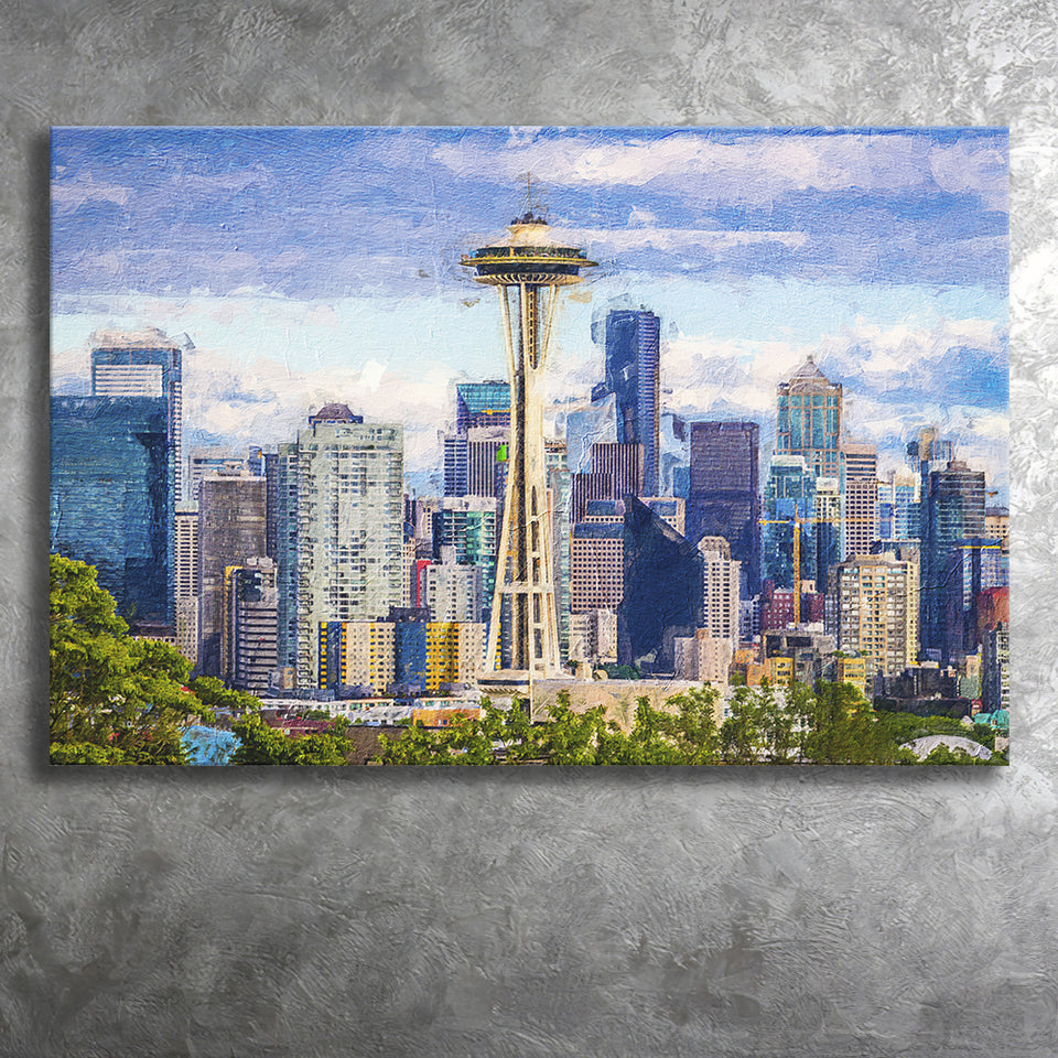 Seattle Downtown Canvas Prints Wall Art Decor - Paiting Canvas, Art Prints, Wall Decor, For Sale