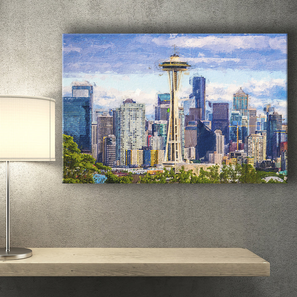 Seattle Downtown Canvas Prints Wall Art Decor - Paiting Canvas, Art Prints, Wall Decor, For Sale
