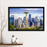 Seattle Downtown Framed Canvas Prints Wall Art Decor - Paiting Canvas, Art Prints, Floating Frame