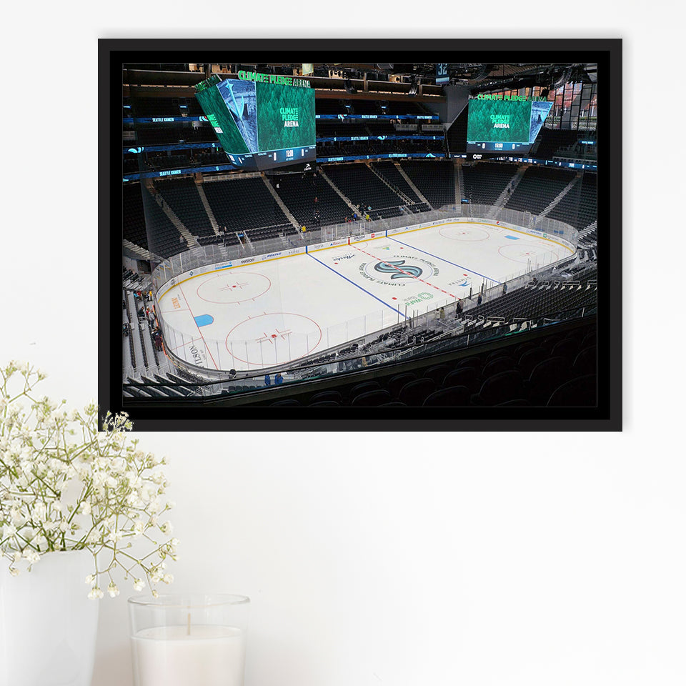 Seattle Kraken Wall Art Climate Pledge Arena Stadium Framed Canvas Prints,Sport Stadium Art Prints, Fan Gift