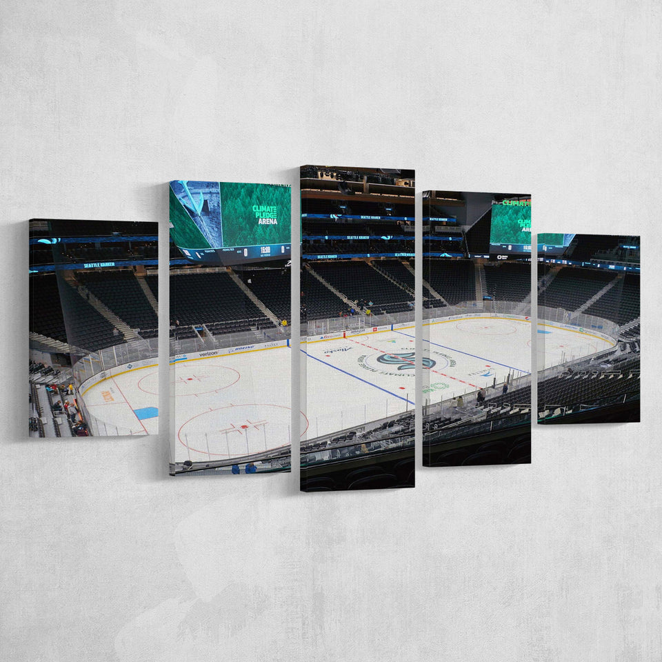 Seattle Kraken Wall Art Climate Pledge Arena Stadium Canvas Prints,Multi Panels,Sport Stadium Art Prints, Fan Gift