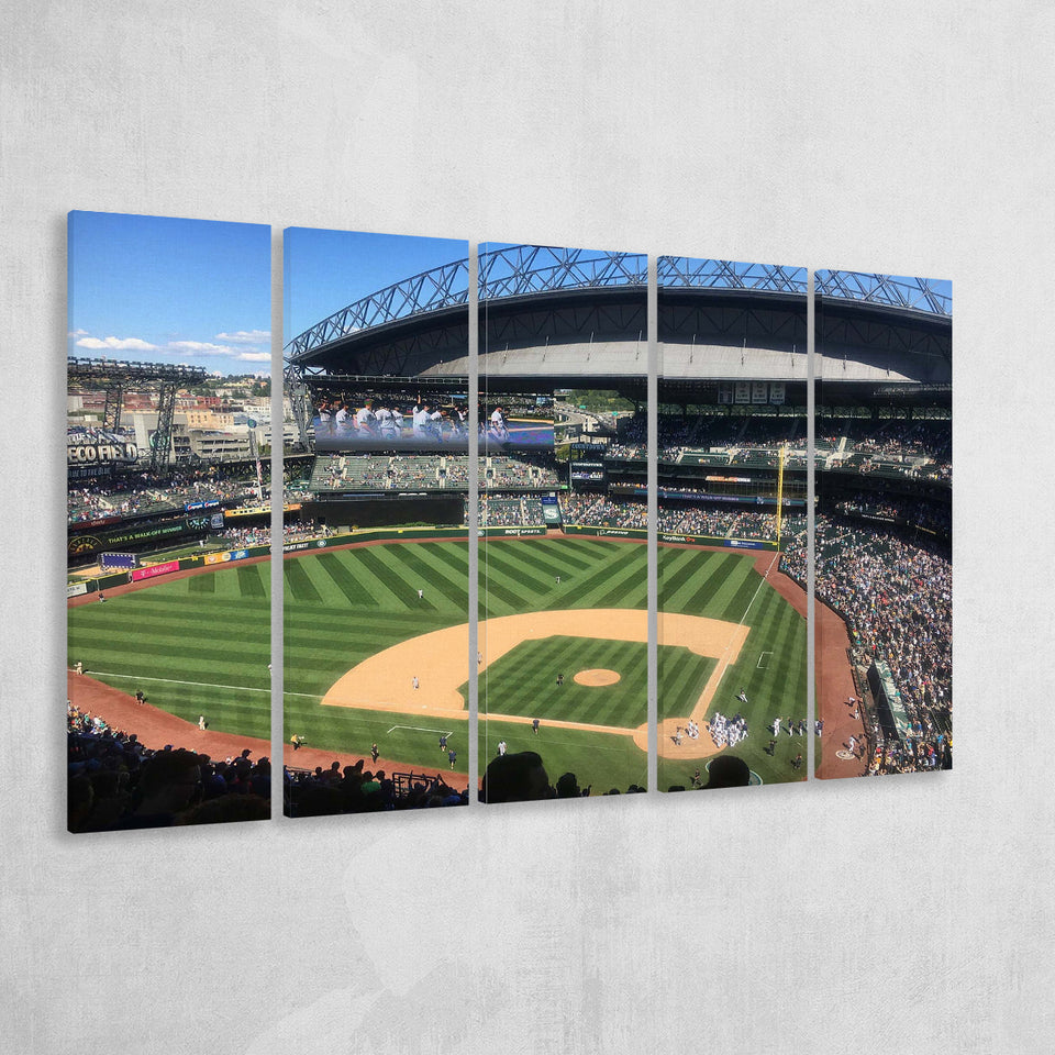 Seattle Mariners Wall Art T Mobile Park Stadium Canvas Prints Safeco,Multi Panels B,Sport Stadium Art Prints, Fan Gift
