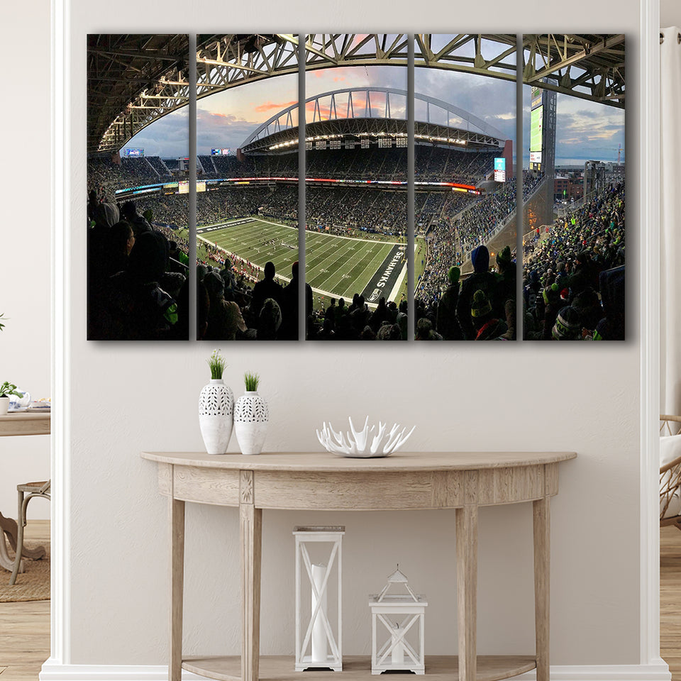 Seattle Seahawks Stadium Canvas Prints CenturyLink Field Wall Art Lumen,Multi Panels B,Sport Stadium Art Prints, Fan Gift