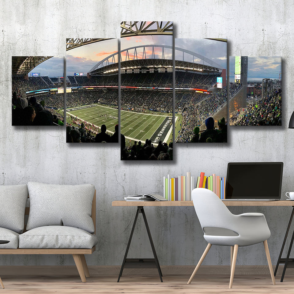 Seattle Seahawks Stadium Canvas Prints CenturyLink Field Wall Art Lumen,Multi Panels,Sport Stadium Art Prints, Fan Gift