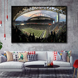 Seattle Seahawks Stadium Framed Canvas Prints CenturyLink Field Wall Art Lumen,Sport Stadium Art Prints, Fan Gift