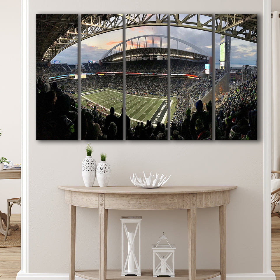 Seattle Seahawks Stadium Canvas Prints Stadium CenturyLink Field Wall Art Lumen,Multi Panels B,Sport Stadium Art Prints, Fan Gift