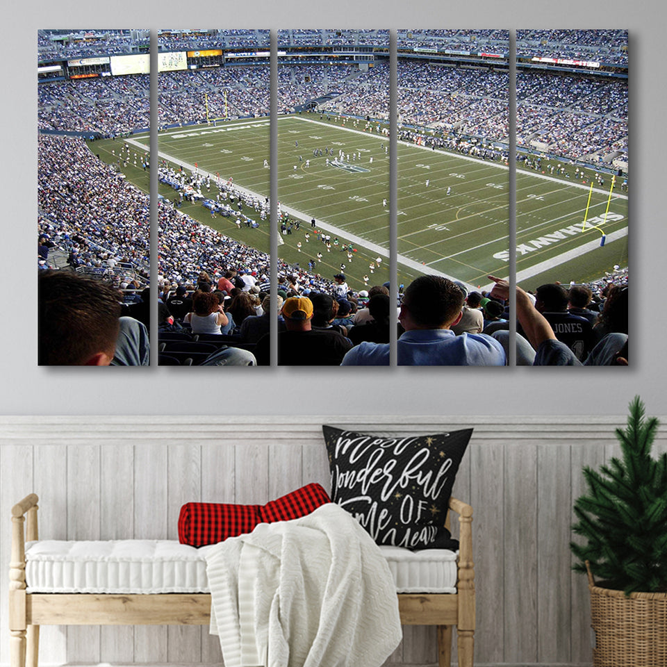 Seattle Seahawks Stadium Canvas Prints CenturyLink Field Wall Art Lumen,Multi Panels B,Sport Stadium Art Prints, Fan Gift