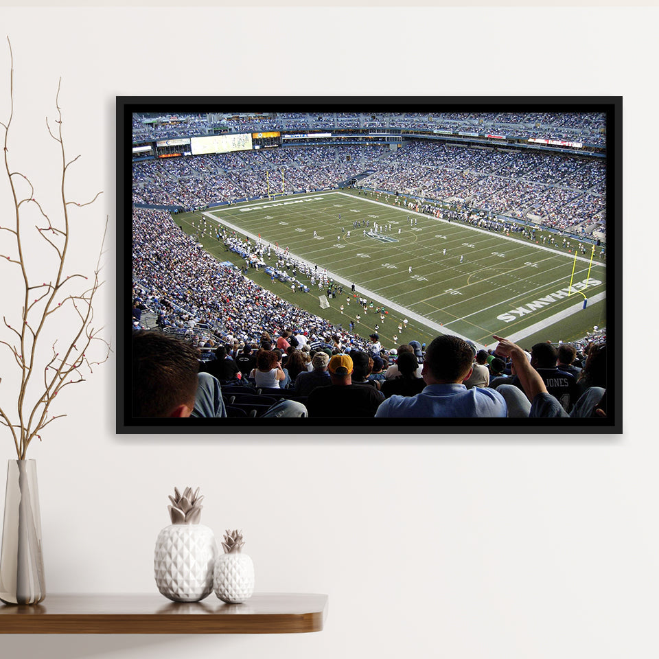 Seattle Seahawks Stadium Framed Canvas Prints CenturyLink Field Wall Art Lumen,Sport Stadium Art Prints, Fan Gift