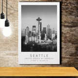 Seattle Usa Black And White Art Canvas Prints Wall Art Home Decor