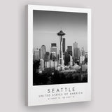 Seattle Usa Black And White Art Canvas Prints Wall Art Home Decor