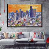 Seattle Watercolor Seattle Washington, Sport Art Prints Fan Gift, Framed Canvas Prints Wall Art Decor