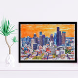 Seattle Watercolor Seattle Washington, Sport Prints Fan Gift, Framed Art Prints Wall Art Decor