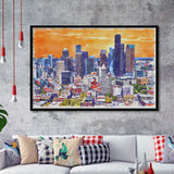 Seattle Watercolor Seattle Washington, Sport Prints Fan Gift, Framed Art Prints Wall Art Decor