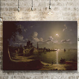 Sebastian Pether Moonlight Scene Southampton Canvas Prints Wall Art - Painting Canvas, Art Prints, Wall Decor