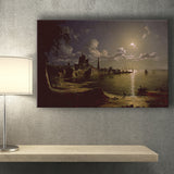 Sebastian Pether Moonlight Scene Southampton Canvas Prints Wall Art - Painting Canvas, Art Prints, Wall Decor