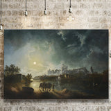 Sebastian Pether British 1790 1844 Windsor By Moonlight Canvas Prints Wall Art - Painting Canvas, Art Prints, Wall Decor