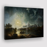 Sebastian Pether British 1790 1844 Windsor By Moonlight Canvas Prints Wall Art - Painting Canvas, Art Prints, Wall Decor