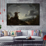 Sebastian Pether Landscape By Moonlight Framed Canvas Prints Wall Art - Painting Canvas, Floating Frame, Wall Decor