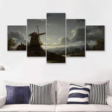 Sebastian Pether Landscape By Moonlight 5 Pieces Canvas Prints Wall Art - Painting Canvas, Multi Panel