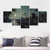 Sebastian Pether River Scene 5 Pieces Canvas Prints Wall Art - Painting Canvas, Multi Panel