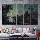 Sebastian Pether River Scene 5 Pieces B Canvas Prints Wall Art - Painting Canvas, Multi Panel