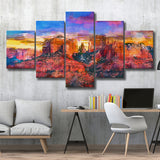 Sedona Arizona Usa Red Rock State 5 Pieces Mixed Canvas Prints Wall Art Home Decor