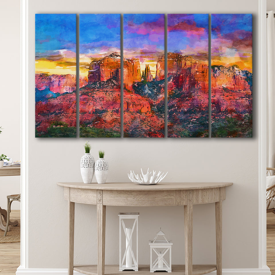 Sedona Arizona Usa Red Rock State 5 Pieces Extra Large Canvas Prints Wall Art Home Decor