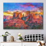 Sedona Arizona Usa Red Rock State City Art Watercolor Canvas Prints Wall Art Home Decor, Large Canvas