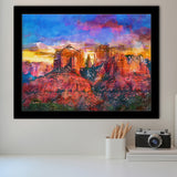 Sedona Arizona Usa Red Rock State City Art Watercolor Framed Art Prints Wall Art Decor,Framed Picture